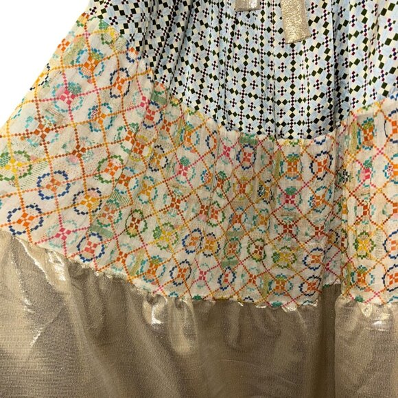 mimi liberte michel klein gold foil velvet ethnic print patchwork maxi s… - Picture 8 of 9